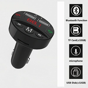 BT Handsfree dual usb mini car Kit car fm transmitter mp3 player wireless