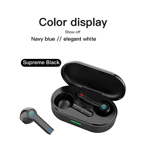 Portable fashion black tws bluetooth 5.0 wireless bluetooth earphone