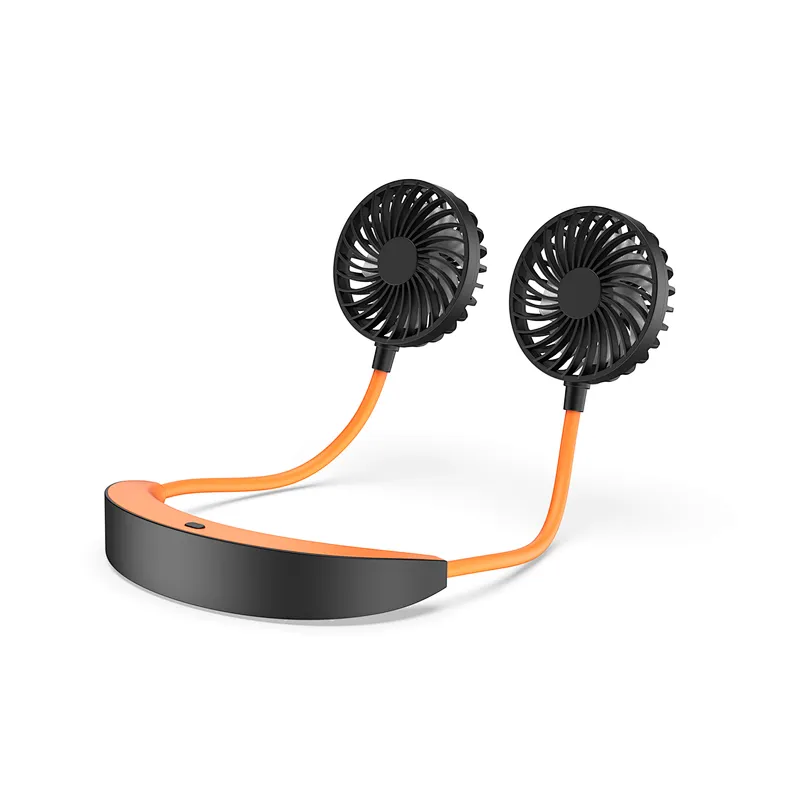 Sports Outdoor Cooling Fans Foldable USB Rechargeable Neckband Neck Band Lazy Neck Fan Mini Air Cooler Fan
