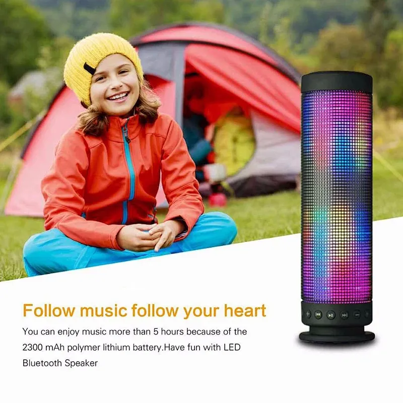 OEM Cylinder LED Light RGB Bluetooth Audio Speaker