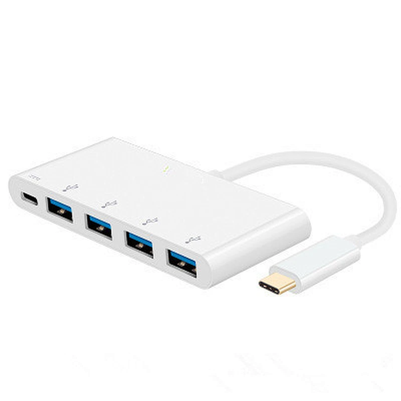 Aluminum Multi-Port Adapter Charging Type-C USB 3.0 5 in 1 Hub for MacBook