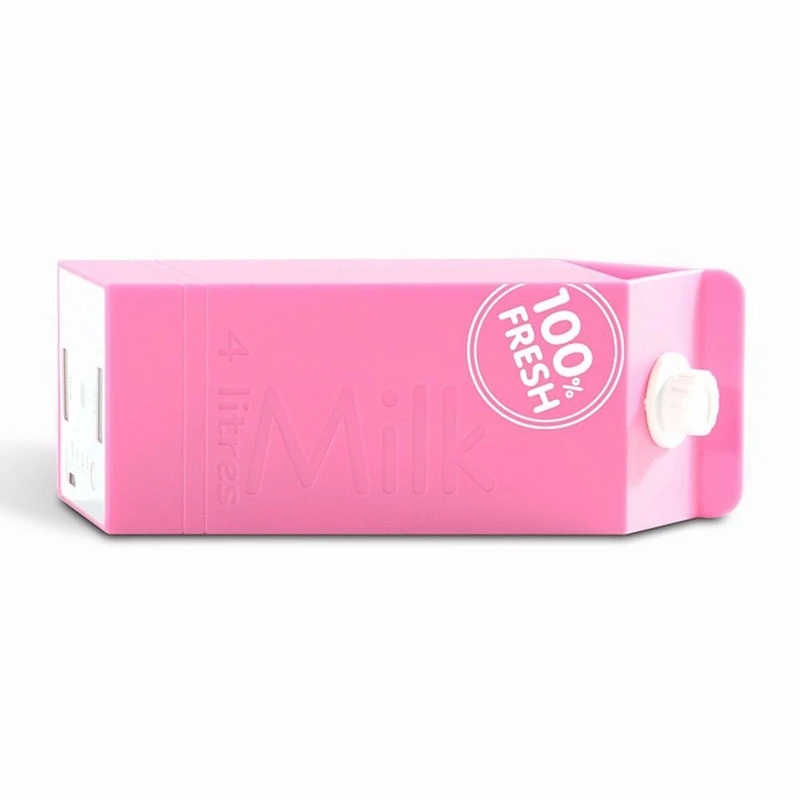 custom logo  5V 1A 18650 lithium battery fast charge mini portable milk cartoon power banks 2200mah