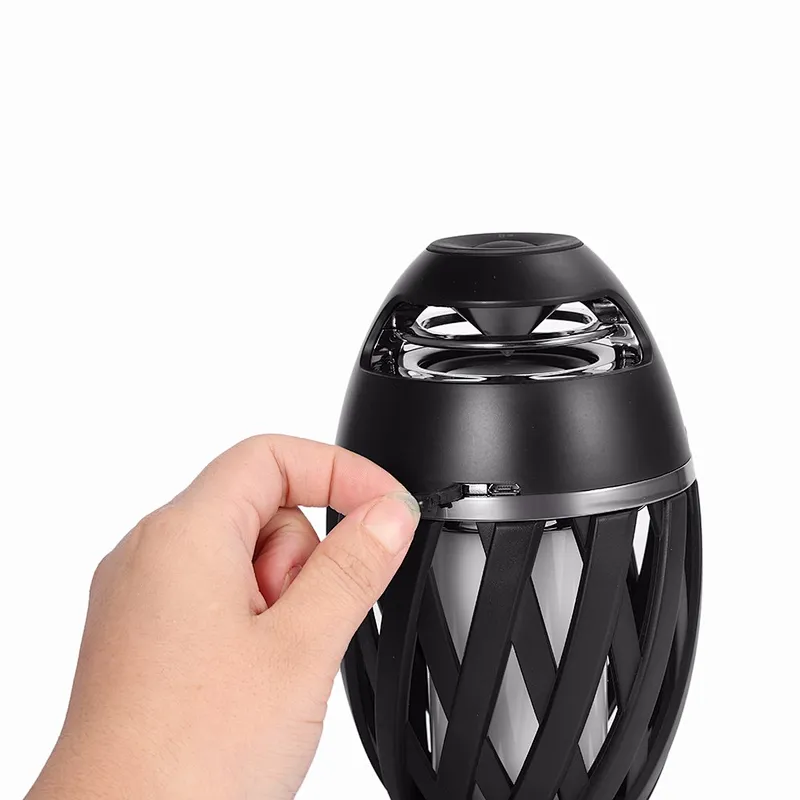 Torch Atmosphere Portable Outdoor gift waterproof wireless led flame lamp speaker