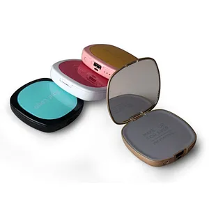 Square Travel Folding women portable pocket mirror cosmetic power charger
