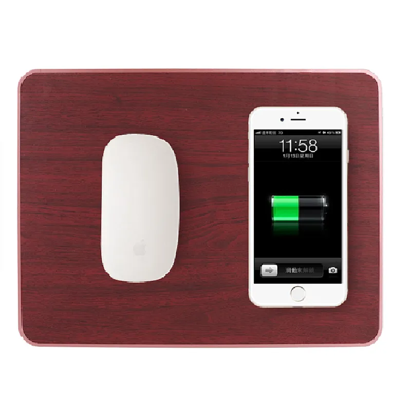 Universal Pu Leather QI Wireless Charger Mouse Pad