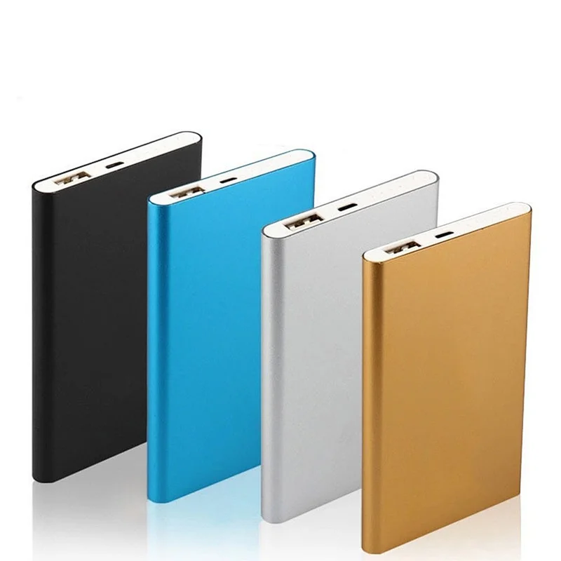 Ultra thin battery charger slim creid card portable charger 4000mah usb Aluminum power bank
