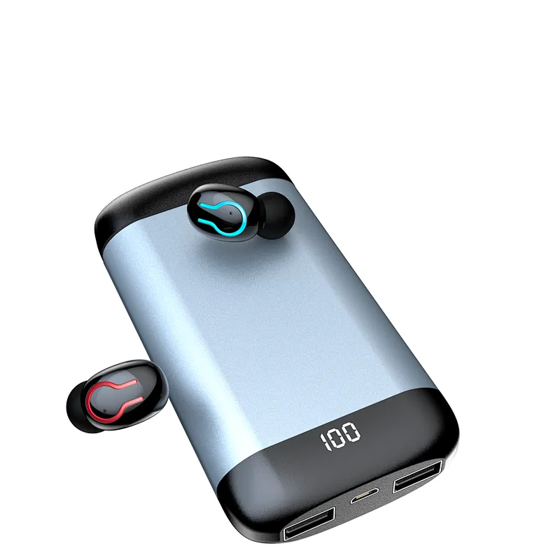 Newest 6000mAh Portable Mini In Ear Blue Tooth Wireless LED Phone Charge TWS Earbuds