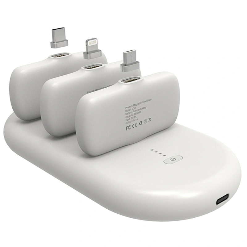 With 3 pcs Mini Power Banks 5000mAh Magnetic Mobile Power Bank