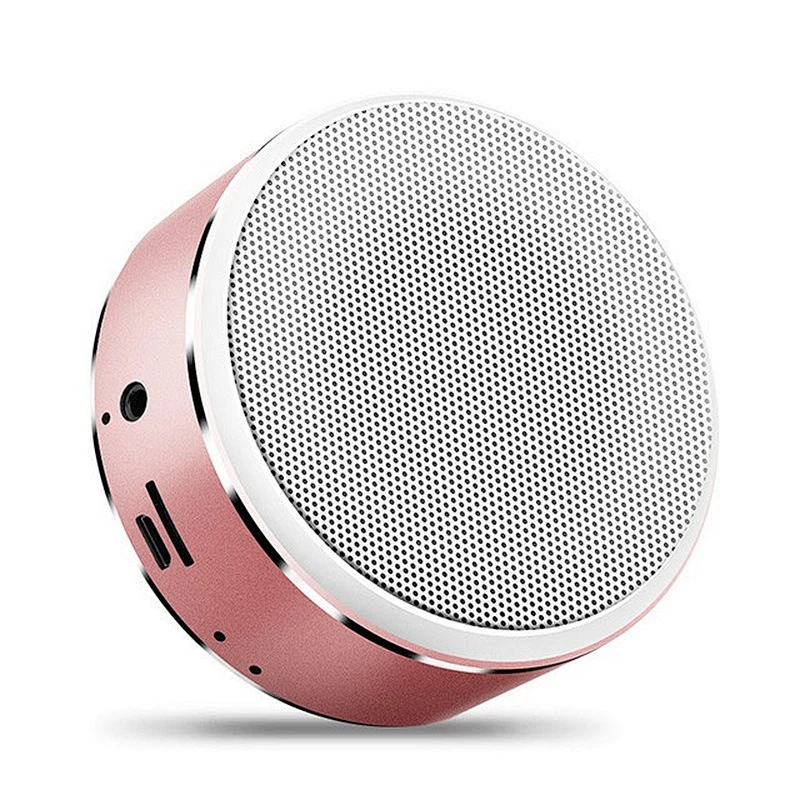 A8 handsfree calling Portable Wireless aluminium mini round speaker