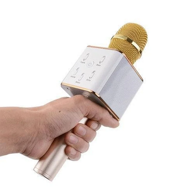 OEM Gifts Stereo Loud Handheld Led Light Blue Tooth Party BT Singing Stage Microphone Bluetooth Karaoke Speaker