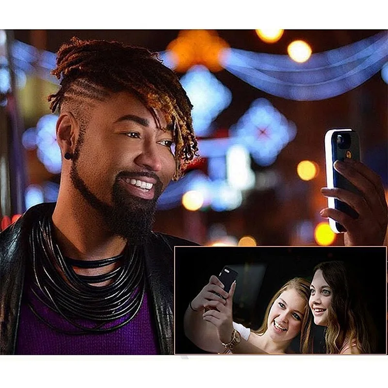 KINGSATR Selfie Case 2 Side LED Light for Iphone Xs Xr X 6 7 8 Plus 11 Pro Max
