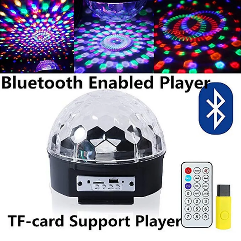 DJ stage stereo sound portable crystal disco ball light wireless blue tooth speaker