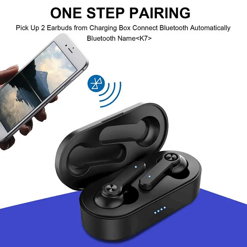 Wireless Headphones Auto-Pair Fast Charging Case Running Sports Headset