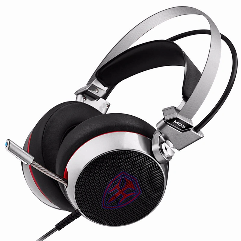 with microphone foldable adjustable stereo bass led RGB light gaming headset