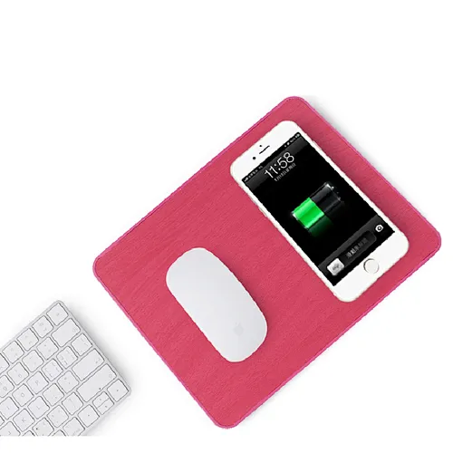 Universal Pu Leather QI Wireless Charger Mouse Pad