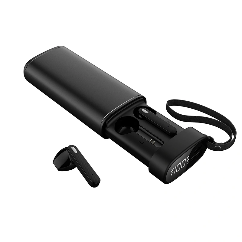 microphone wireless earphone with charging case 3000mah powerbank twins earbuds