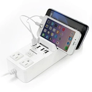 OEM Type C Portable Mobile Phone 2 Outlet Fast Charging 4 USB Socket Power Strip