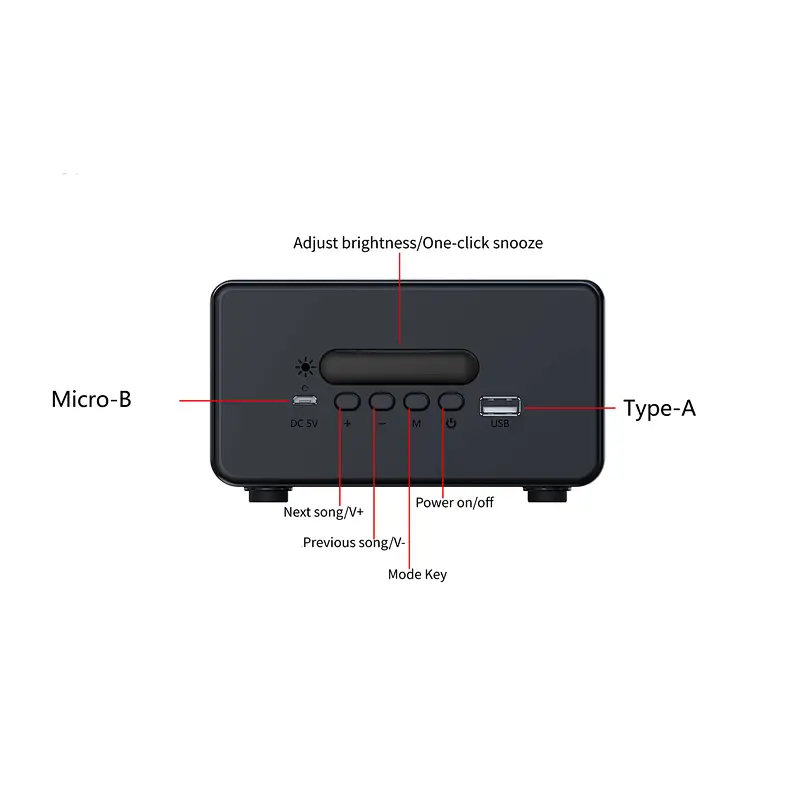 QI Home Theater Wireless Charging Radio Alarm Clock Wireless Speaker with LED Digital Screen