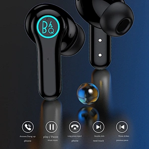 Cool Design Headset Stereo Sound Headphone Charging Box in-ear Earbuds OEM Headset Black Waterproof Wireless Bluetooth Earphone