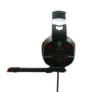gaming led light computer earphones over ear wired earphones with mic