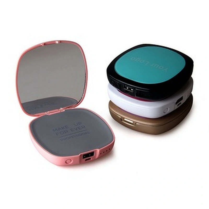Square Mirror Power Bank 4000mAh Portable lady Make Up Charger