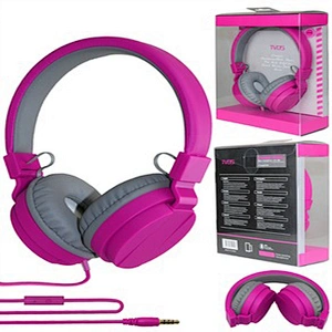 noise cancelling wired stereo headphone with microphone