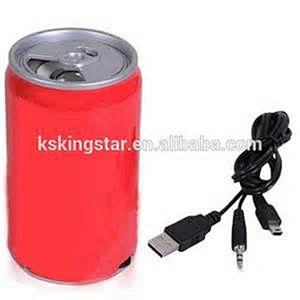 promotion gift beer cans wired speaker