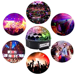 DJ stage stereo sound portable crystal disco ball light wireless blue tooth speaker