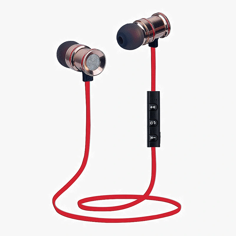 OEM Free Sample Magnetic mobile phone metal wireless earphone portable mini sports  in ear Neckband earbuds earphone Wireless