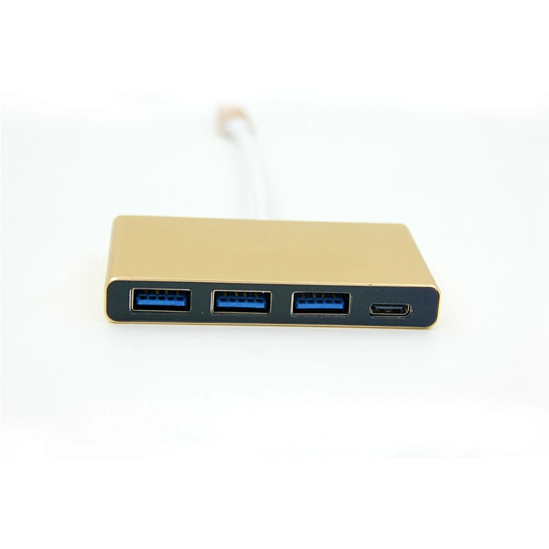 Multiple Portable 3-Port USB 3.0 HUB Charging Port Aluminum Type C