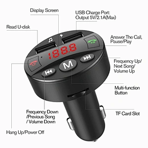 Bluetooth Car Kit mp3 Player FM Transmitter with TF Card Slot