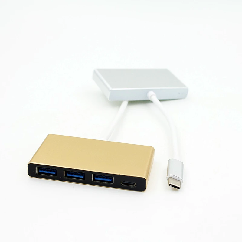 Multiple Portable 3-Port USB 3.0 HUB Charging Port Aluminum Type C