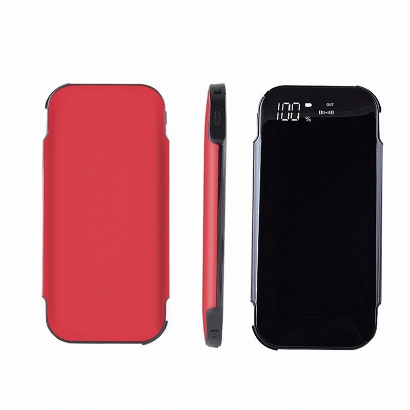 Built-in 2 USB Cable 8000mah Wireless Charger Led Display Power Bank