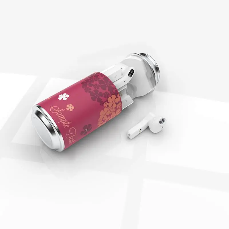 beer shaped portable mini tin promotion gift can earbuds