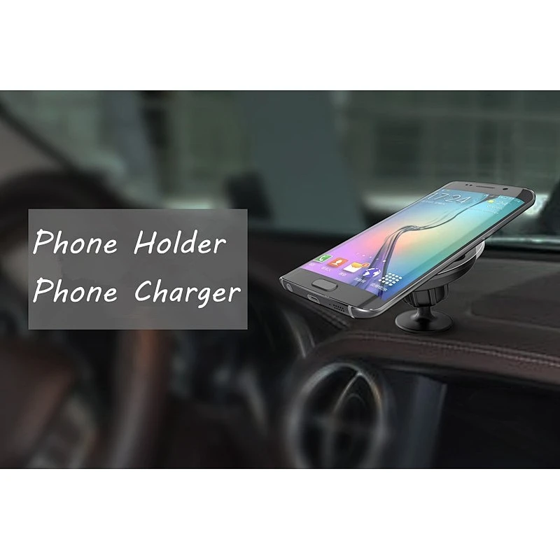custom logo Universal mobile phone  suction Anti-slip Portable QI  Cupula Car mount Wireless Charger
