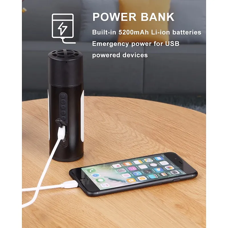 Audiophile Powerbank Speaker Torch Light Water Resistant Stereo Outdoor Wireless Bluetooth Speaker