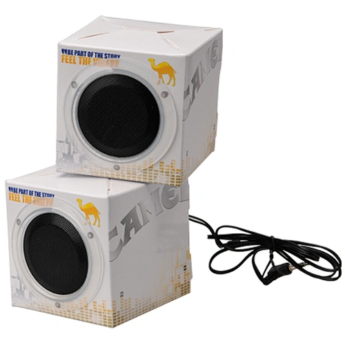 Custom logo Printing Color Cardboard Folding music player wired paper speaker