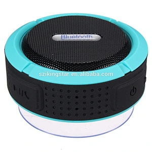 C6 music player with keychain round water resistant IPx4 wireless waterproof subwoofer speaker