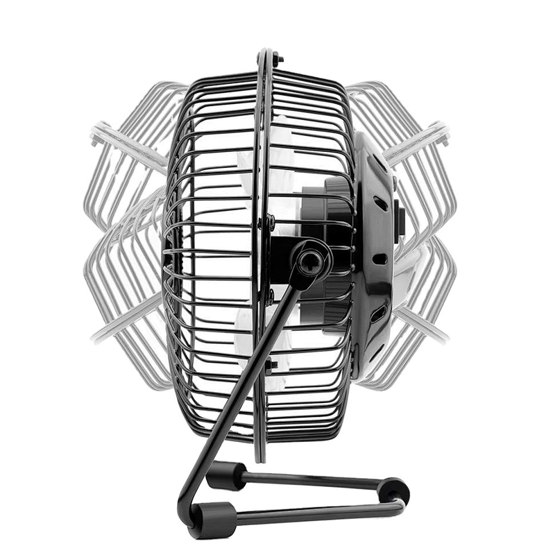 5V Air Cooling Small Table Fan 4'' Plug Charger USB Mini Metal Fan