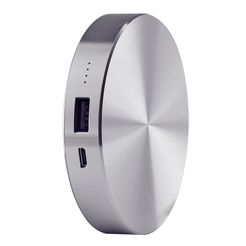 For Mobile Phone Mini 6000mah Aluminium Metal Round Power Bank