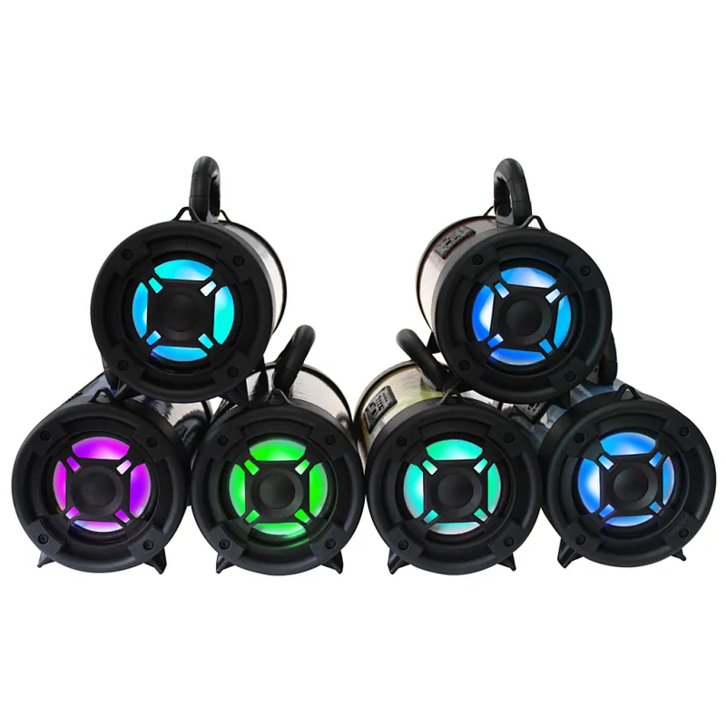 portable handle TF FM wireless stereo barrel speaker