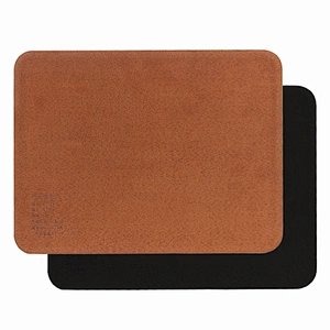 ultra thin mini portable qi fast charger pu leather wireless charging mouse pad