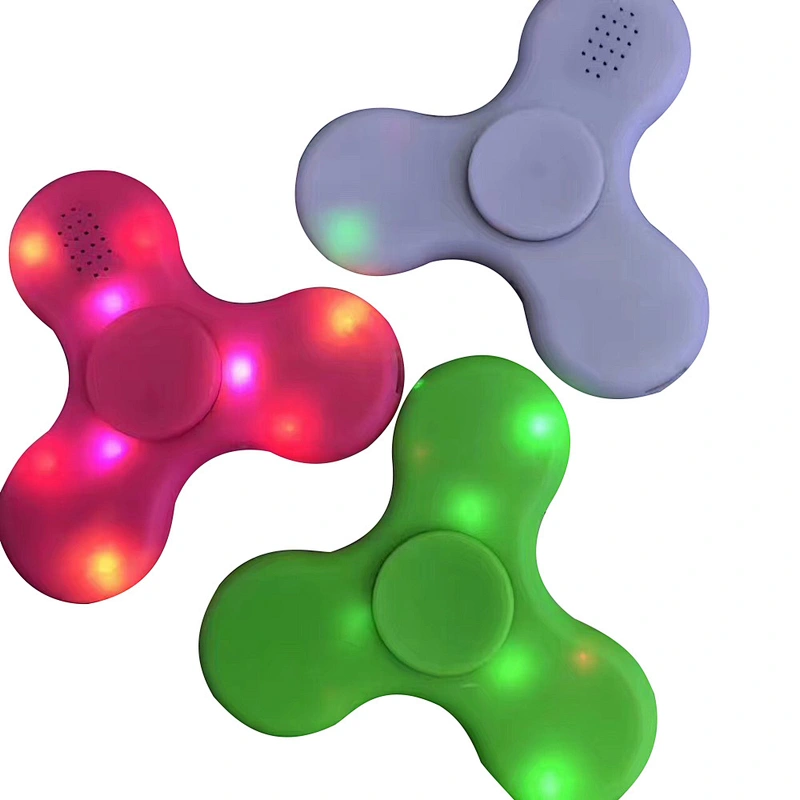 Funny Led Lights Anti Stress Hand Tri Spiner Fidget Toy Speaker