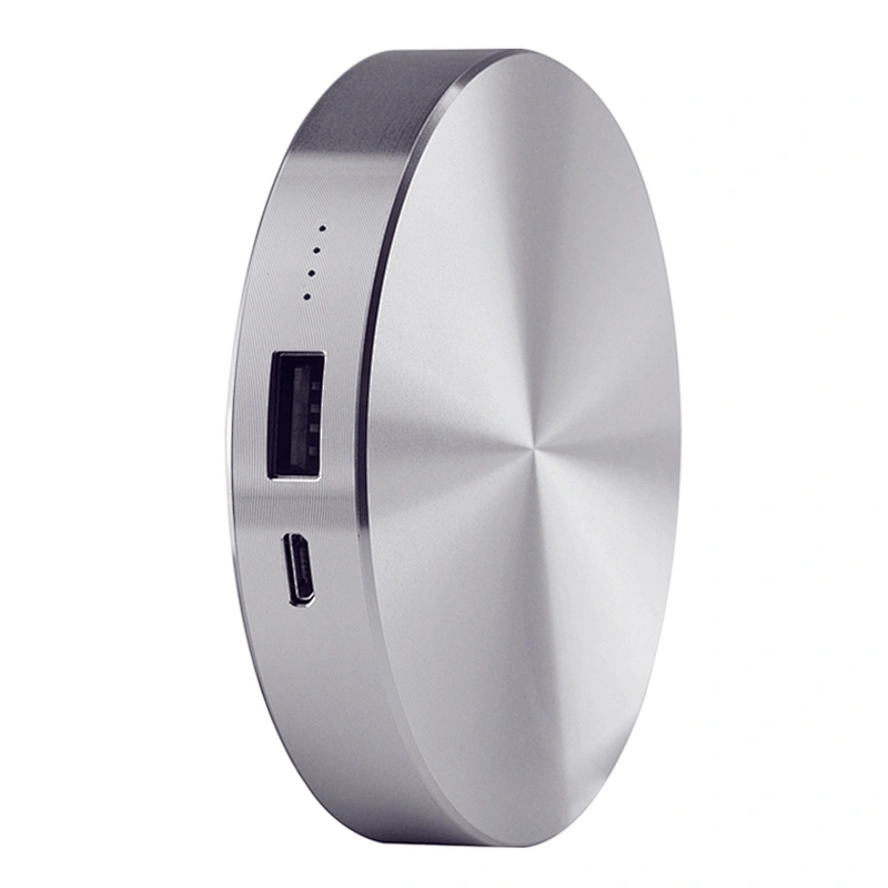 Custom Logo Portable Round Aluminium 6000mah Power Bank