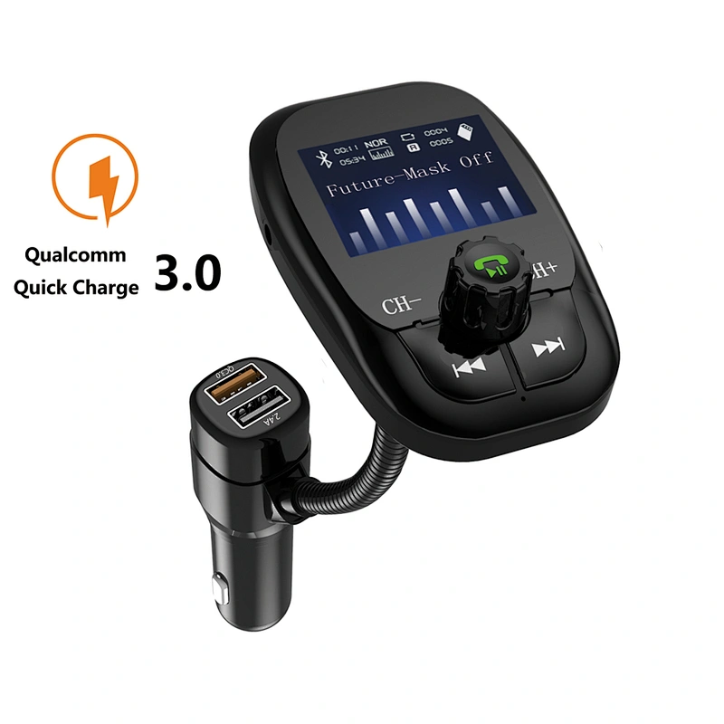 dual  usb ports bluetooth wireless mp3 player LCD car fm transmitter