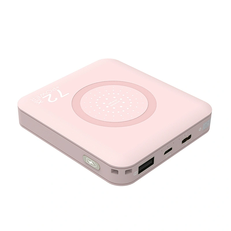 Mini Portable keychain 7200mah cube Wireless Charger Type C Power Bank