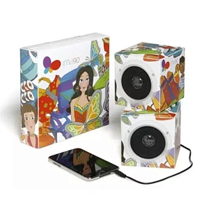 Full Printed Color Square Cardboard Folding Paper Speaker