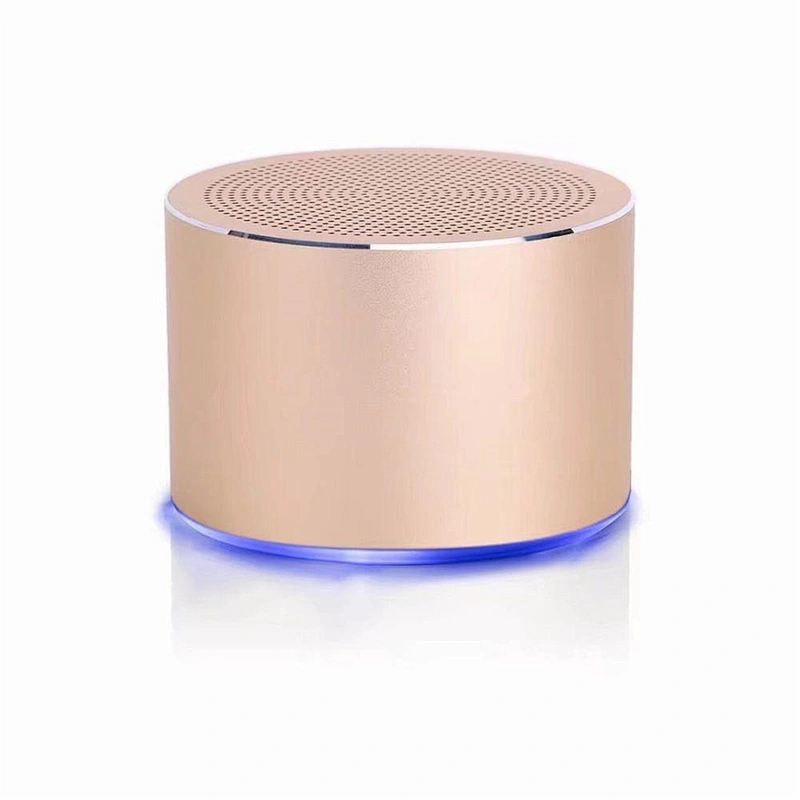 With Led Light Round Aluminium Wireless Bluetooth 4.0 Metal Speaker