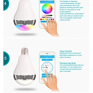 OEM Remote Control LED Mini BT RGB Color Smart Lamp Wireless Bluetooth Light Bulb Speaker