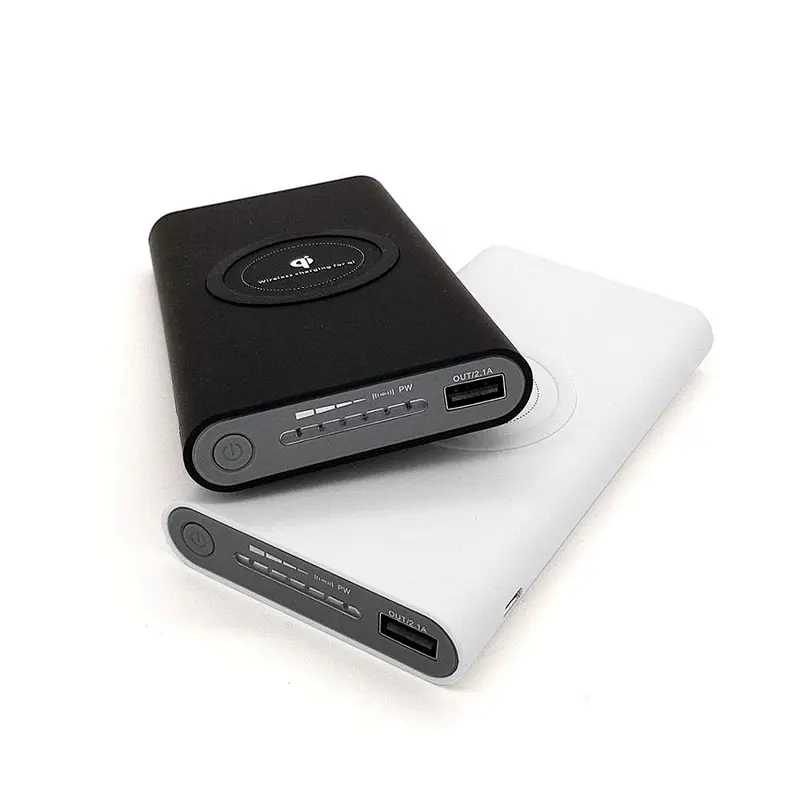 Manufacturing QI Standard Mobile Phone LED Backup Battery 8000mAh Wireless Power Banks
